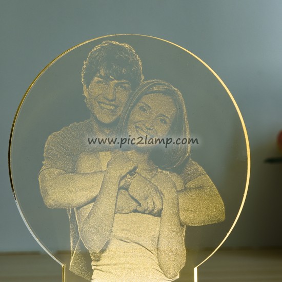 Personalized Photo Night Light Gift for Love - Round