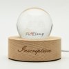 Personalized Photo Engraved Crystal Ball Lamp With Wooden Base Gift for Dad