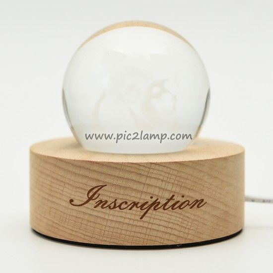 Personalized Creative Picture Engraved Crystal Ball Lamp Gift For Kid