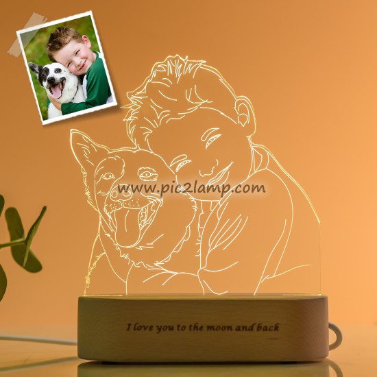 Personalized Creative Photo 3D Lamp, Picture Engraved Lamp, Gift for Kid
