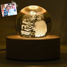 Personalized 3D Photo Crystal Lamp Gift For Friend