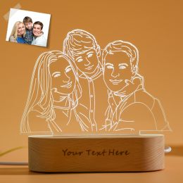 Personalized Creative Photo 3D Lamp Light, Picture Engraved Lamp, Creative Idea For Family