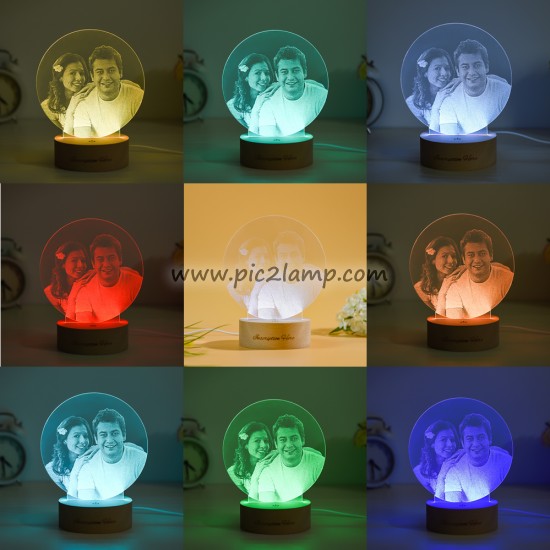 Personalized Photo Night Light Gift - Magic Remote Control 7 Colors