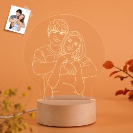 3D Night Lamp Gift for Lover. Custom Acrylic Night Light as Gift for Wife. Personalized Lamp as Gift to Lover