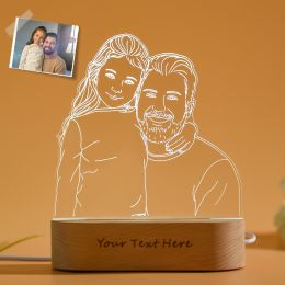 Personalized Creative Photo Lamp, Picture Engraved Night Light Lamp, Gift for Dad