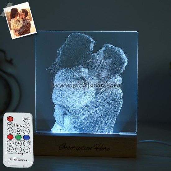 Personalized Photo LED Night Light Gift for Love - -Magic Remote Control 7 Colors