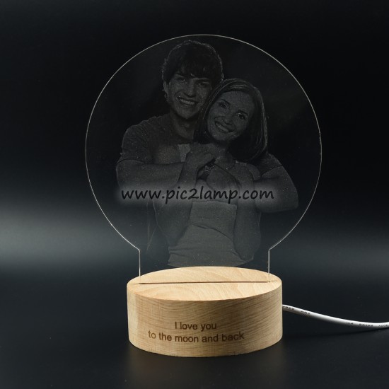 Personalized Photo Night Light Gift for Love - Round